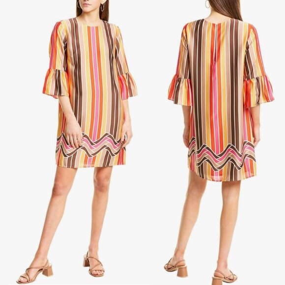 Trina Turk Raquel Striped Dress Size 8 - Picture 1 of 16